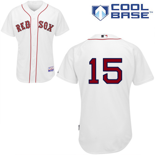 Dustin Pedroia #15 Youth Baseball Jersey-Boston Red Sox Authentic Home White Cool Base MLB Jersey
